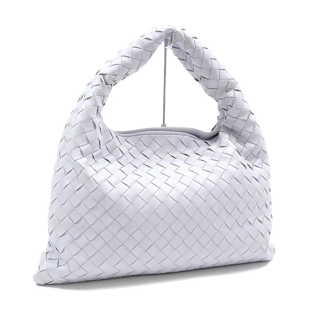 Bottega Veneta Intrecciato Hop Small Tote Bag for Women, Purple Calf Leather,...